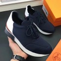 Fashion Replica Hermes Men Navy Blue Miles Sneakers HJ00214