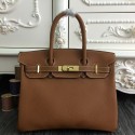 Hermes Birkin 30cm 35cm Bag In Brown Clemence Leather Replica HJ00078