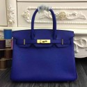 Hermes Birkin 30cm 35cm Bag In Electric Blue Clemence Leather HJ01245