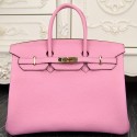 Hermes Birkin 30cm 35cm Bag In Pink Clemence Leather HJ01112