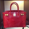 Hermes Birkin 30cm 35cm Bag In Red Crocodile Leather Replica HJ00870