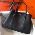 Hermes Black Clemence Garden Party 30cm Handmade Bag HJ00360