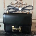 Hermes Black Constance MM 24cm Box Leather Bag HJ00495