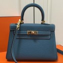 Hermes Blue Jean Clemence Kelly 20cm GHW Bag HJ01225