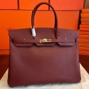 Hermes Bordeaux Epsom Birkin 40cm Handmade Bag Replica HJ01326