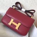 Hermes Epsom Constance 24cm Dark Red Handmade Bag HJ00370