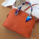 Hermes Orange Clemence Bolide 35cm Handmade Bag HJ01192