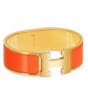 Hermes Orange Enamel Clic Clac H PM Bracelet HJ01349