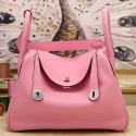 Hermes Pink Clemence Lindy 30cm Bag Replica HJ00215