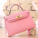 Hermes Pink Epsom Kelly Mini II 20cm Handmade Bag HJ00758