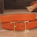 Hermes Quentin 32 MM Orange Reversible Belt HJ00613