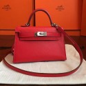 Hermes Red Swift Kelly Mini II 20cm Handmade Bag HJ00727