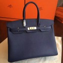 Hermes Sapphire Epsom Birkin 35cm Handmade Bag Replica HJ00636