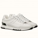 Hermes Trail Sneaker In White Calfskin Leather HJ00493