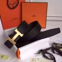 High End Hermes Black Epsom Kits Belt Constance Buckle HJ00244