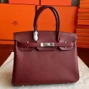 High End Hermes Bordeaux Epsom Birkin 35cm Handmade Bag HJ00991