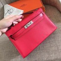 High End Replica Hermes Red Swift Kelly Pochette Handmade Bag HJ01163