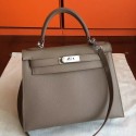 High Quality Fake Hermes Etoupe Epsom Kelly 32cm Sellier Handmade Bag HJ00942