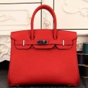 Imitation Fake Cheap Hermes Birkin 30cm 35cm Bag In Red Clemence Leather HJ00324