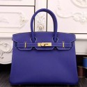 Imitation Hermes Birkin 30cm 35cm Bag In Electric Blue Epsom Leather HJ00828