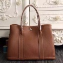 Imitation Hermes Small Garden Party 30cm Tote In Brown Leather HJ01231