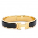 Imitation High Quality Hermes Black Enamel Clic H PM Bracelet HJ00583