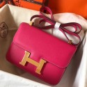 Imitation Hot Hermes Epsom Constance 24cm Rose Red Handmade Bag HJ00161
