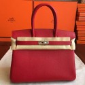 Imitation Hot Replica Hermes Red Epsom Birkin 35cm Handmade Bag HJ01101