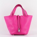 Imitation Imitation Hermes Picotin Lock Bag In Rose Red Leather HJ00411