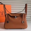 Imitation Luxury Hermes Brown Clemence Lindy 30cm Bag HJ00689