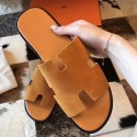 Knockoff Fashion Hermes Izmir Sandals In Orange Suede Leather HJ00994