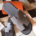 Knockoff Hermes Izmir Sandals In Grey Epsom Leather HJ00218
