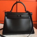 Luxury Replica Hermes So Black Box Kelly Retourne 32cm Handmade Bag HJ00723