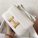 Replica Best Quality Top Imitation Hermes Epsom Constance 24cm White Handmade Bag HJ01259