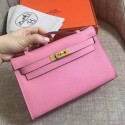 Replica Cheap Copy Hermes Pink Epsom Kelly Pochette Handmade Bag HJ00701
