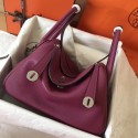 Replica Designer Hermes Purple Lindy 30cm Clemence Handmade Bag HJ01340