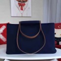 Replica Hermes Cabag Elan Bag In Dark Blue Canvas HJ01306