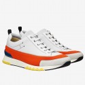 Replica Perfect Faux Hermes White/Orange Rapid Sneakers HJ00655