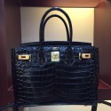 Top Quality Hermes Birkin 30cm 35cm Bag In Black Crocodile Leather HJ00741