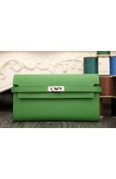 1:1 Hermes Kelly Longue Wallet In Bamboo Epsom Leather HJ01233