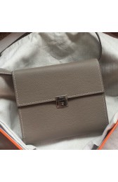 AAA Fake Hermes Grey Clic 16 Wallet With Strap HJ01026