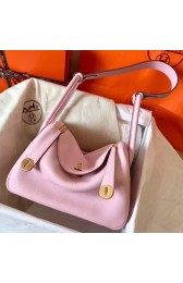 Copy Hermes Pink Lindy 26cm Clemence Handmade Bag HJ01358