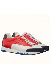 Copy Hermes Trail Sneaker In Red/White Calfskin HJ00697