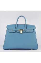 Designer Hermes Birkin 30cm 35cm Bag In Blue Jean Togo Leather HJ00397