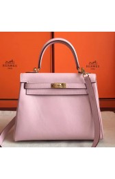 Fake Best Cheap Hermes Rose Dragee Swift Kelly Retourne 28cm Handmade Bag HJ00142