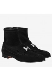 Fake Cheap Replica Hermes Black Saint Honore Ankle Boots HJ00847