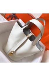 Fake Designer Top Quality Hermes White Picotin Lock PM 18cm Handmade Bag HJ00471