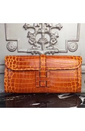 Fake Hermes Jige Elan 29 Clutch In Orange Crocodile Leather HJ00332