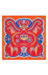Fake Hermes Red Paperoles Silk Twill Scarf Replica HJ00785