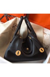 Hermes Black Lindy 30cm Clemence Handmade Bag Replica HJ00281